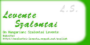 levente szalontai business card